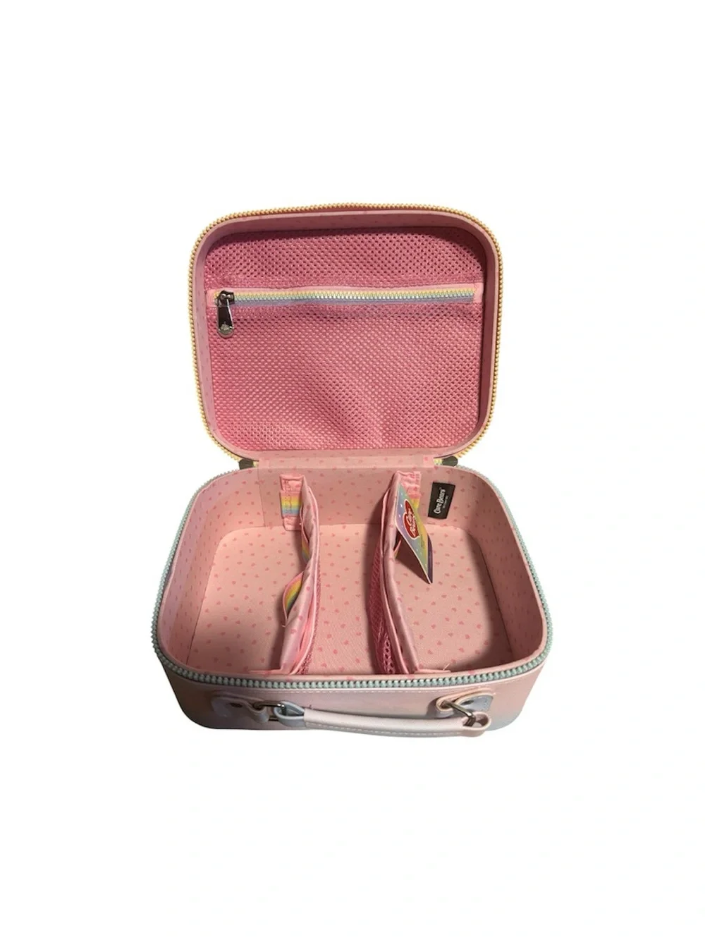 NWT Care Bears Rainbow Cloud Travel Case x The Crème Shop 5 pc Makeup Brush Set